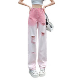 Coole Jeans mit Farbverlauf und Schlitz-Waschung